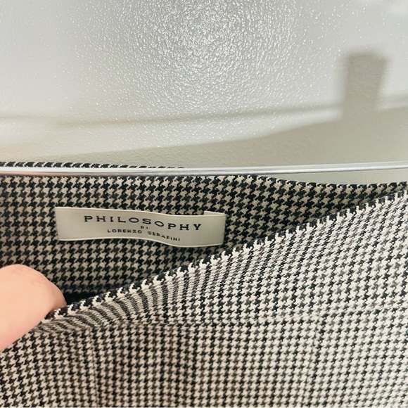 Philosophy di Lorenzo Serafini Houndstooth Wool Straight Leg Pants Quiet Luxury - Picture 5 of 10